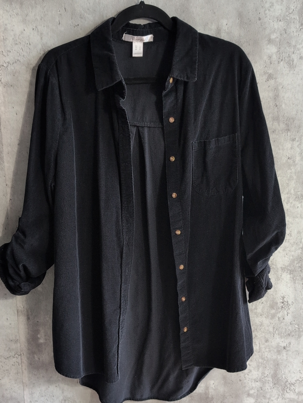Revamped Black Casual Button-Down Shirt